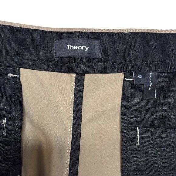 Theory Men's Zaine P2 Atlas Twill Pants Tan Cotton Business Casual Size 40 - Picture 4 of 9